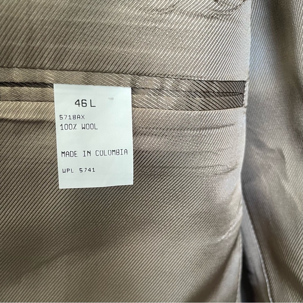 Oscar De La Renta Sport Coat Blazer Jacket Mens 46L Brown Wool Houndstooth Tweed - Picture 6 of 11